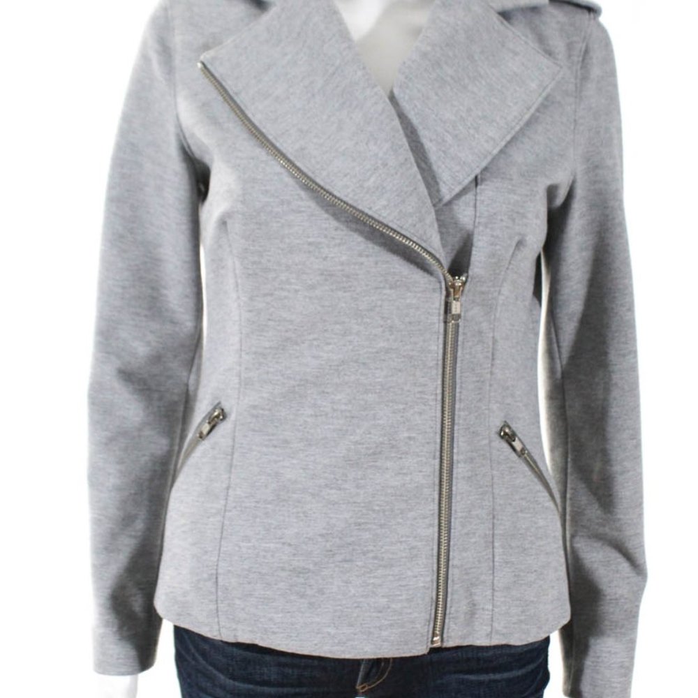 Marc Bouwer Grey Moto Zipper Jacket Small